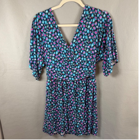 Lilly Pulitzer Dresses & Skirts - Lilly Pulitzer Dress Womens S Blue Pink Leopard Print V-Neck Short Sleeve 7383